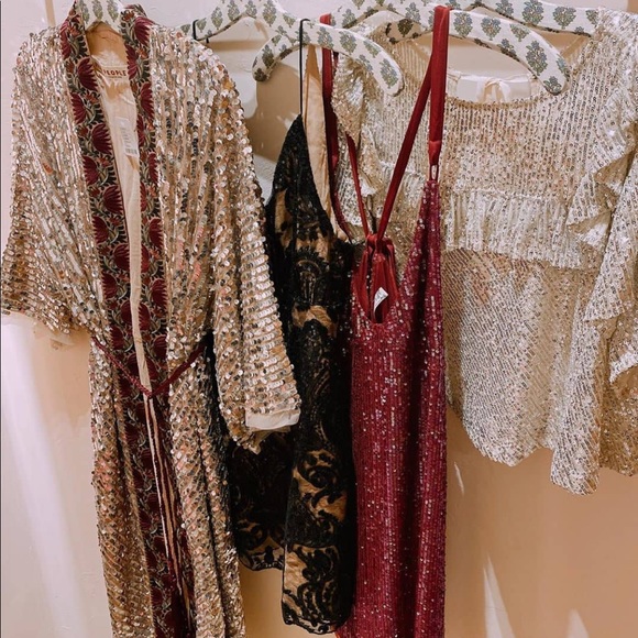 Free People Night Shimmers Blue Mini Dress - Picture 5 of 5